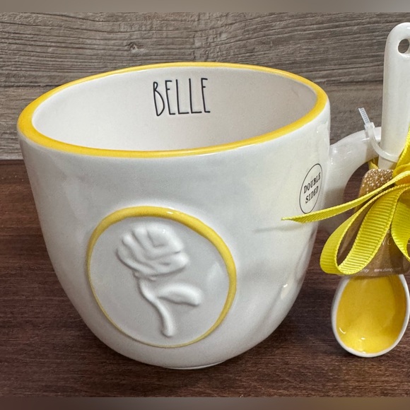 Rae Dunn Disney Beauty And The Beast BELLA Double Side Mug with Spoon 🥄 … - Picture 6 of 11